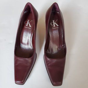 Calvin Klein high heel pumps leather bordeaux 7.5